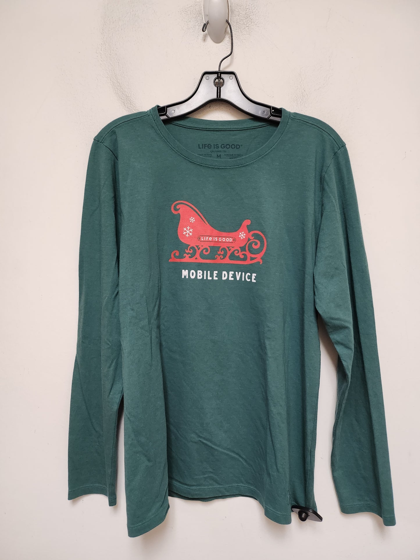 Top Long Sleeve Basic By Life Is Good In Green, Size: M