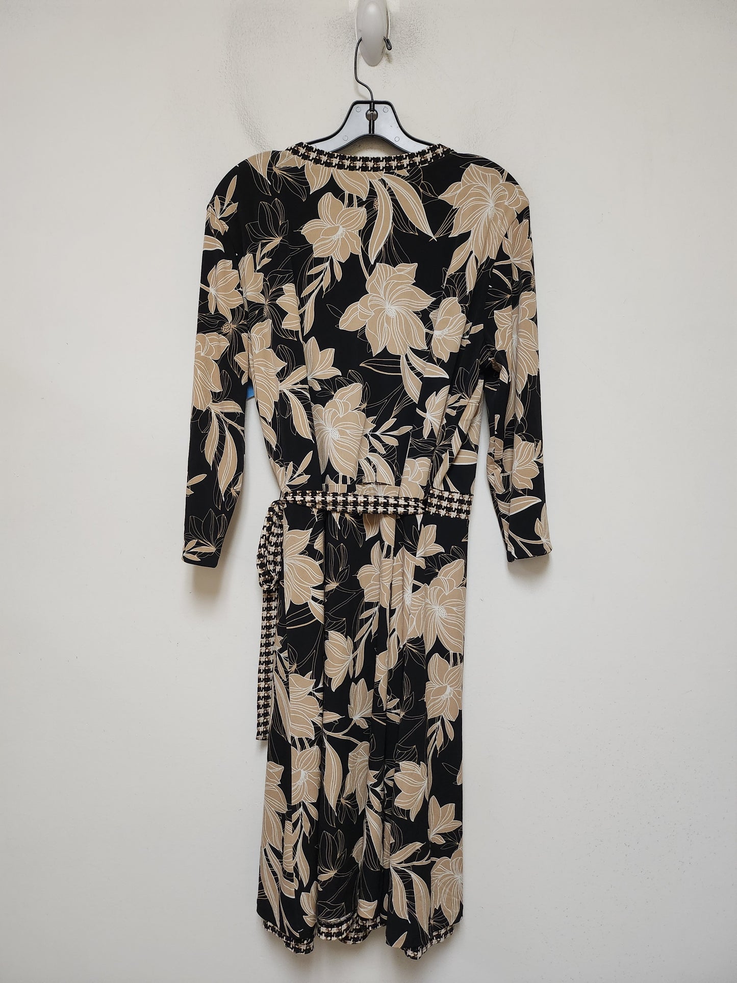 Dress Casual Midi By White House Black Market In Black & Tan, Size: Xl