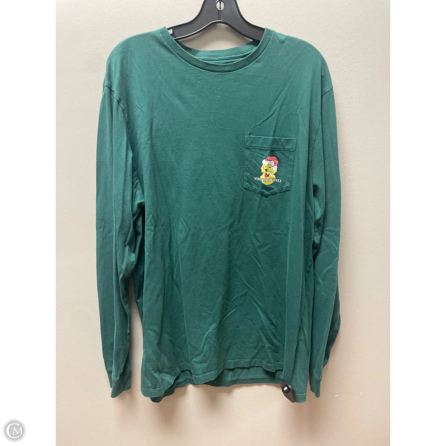 Top Long Sleeve Basic By Vineyard Vines In Green, Size: L