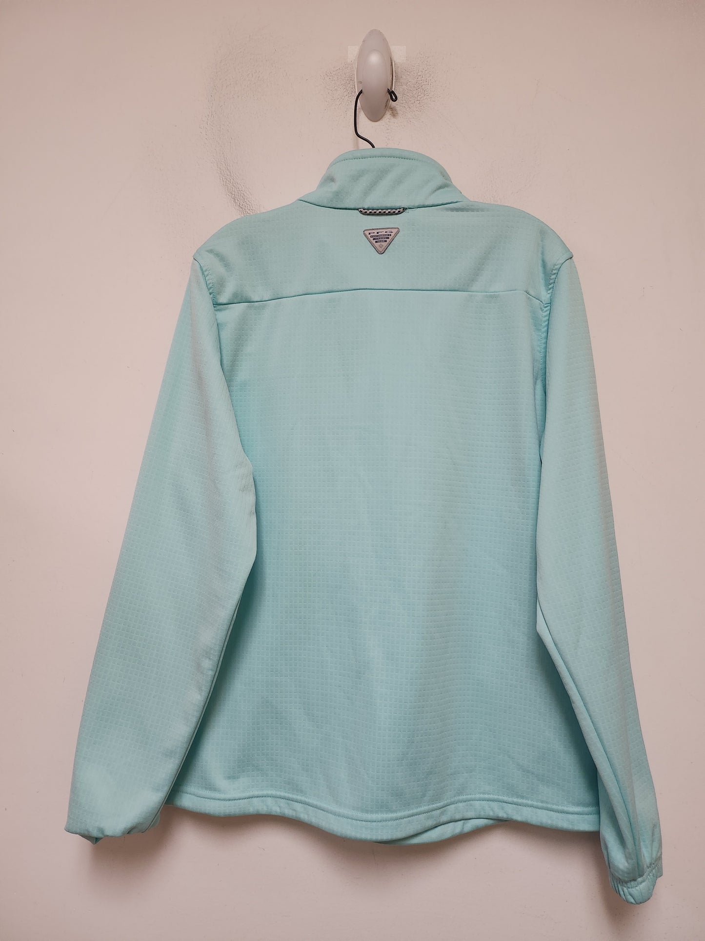 Athletic Top Long Sleeve Collar By Columbia In Teal, Size: Xl