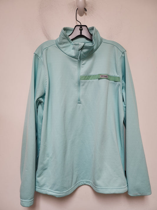 Athletic Top Long Sleeve Collar By Columbia In Teal, Size: Xl