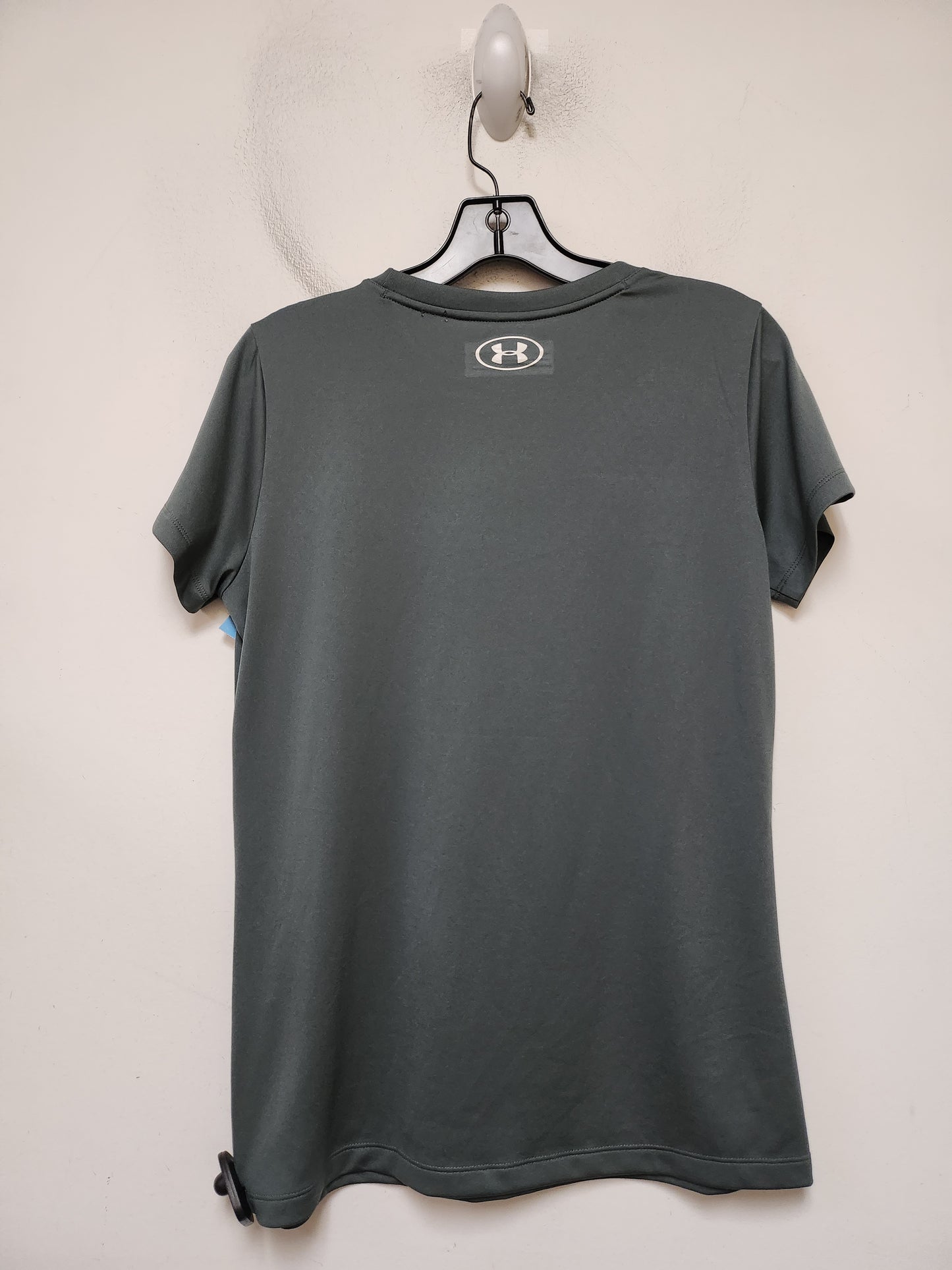 Athletic Top Short Sleeve By Under Armour In Grey, Size: S