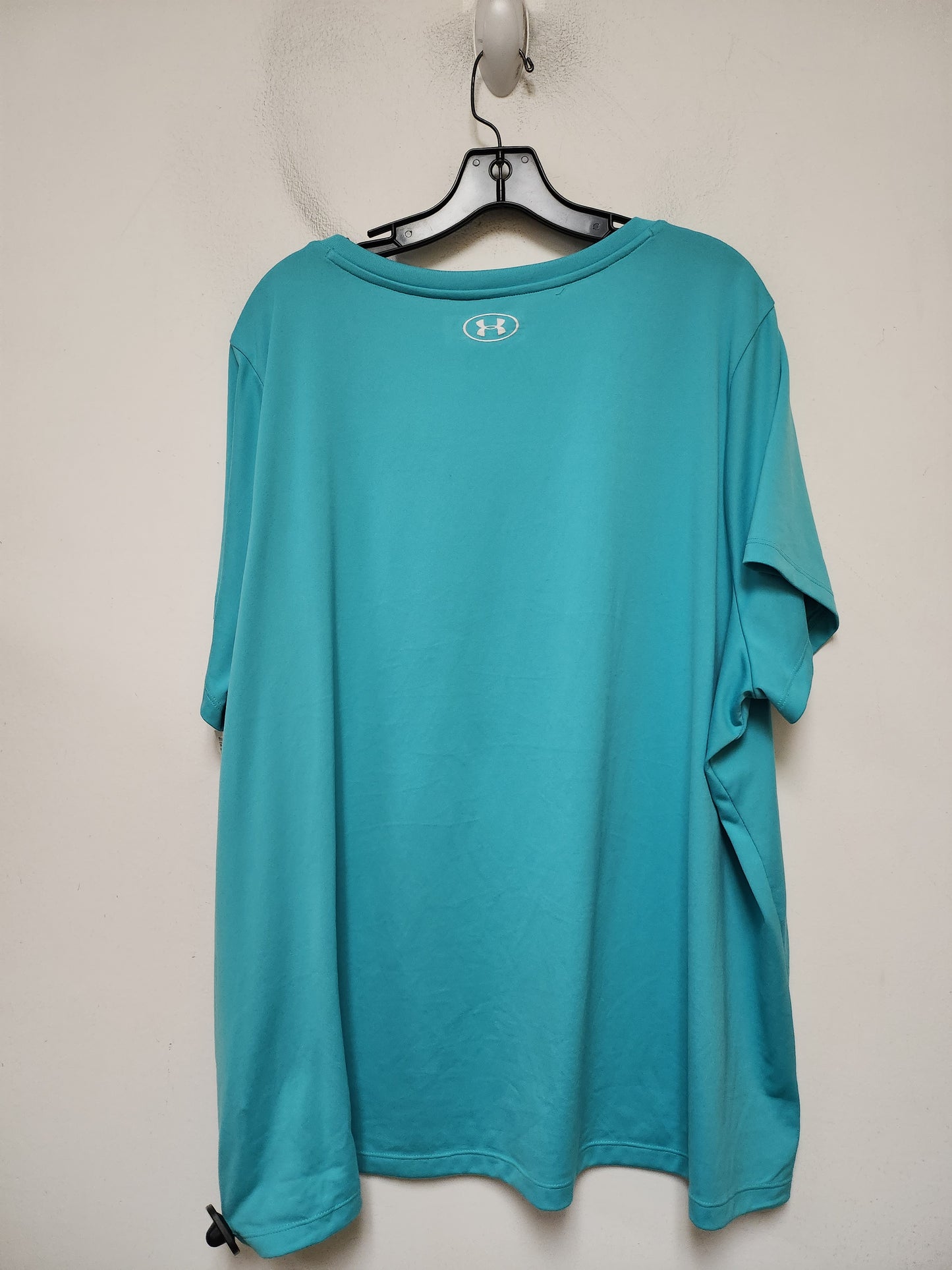 Athletic Top Short Sleeve By Under Armour In Aqua, Size: 3x