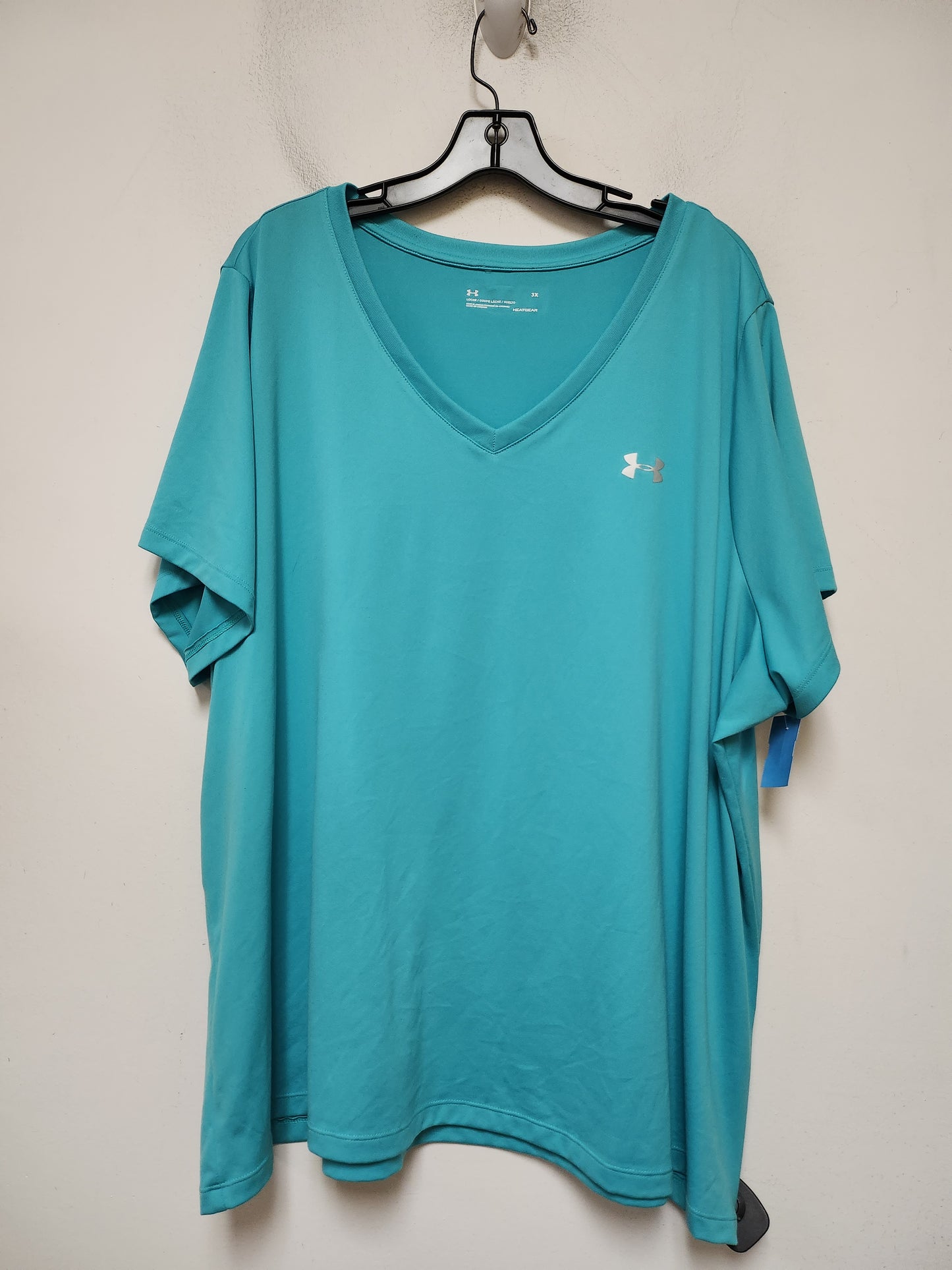 Athletic Top Short Sleeve By Under Armour In Aqua, Size: 3x