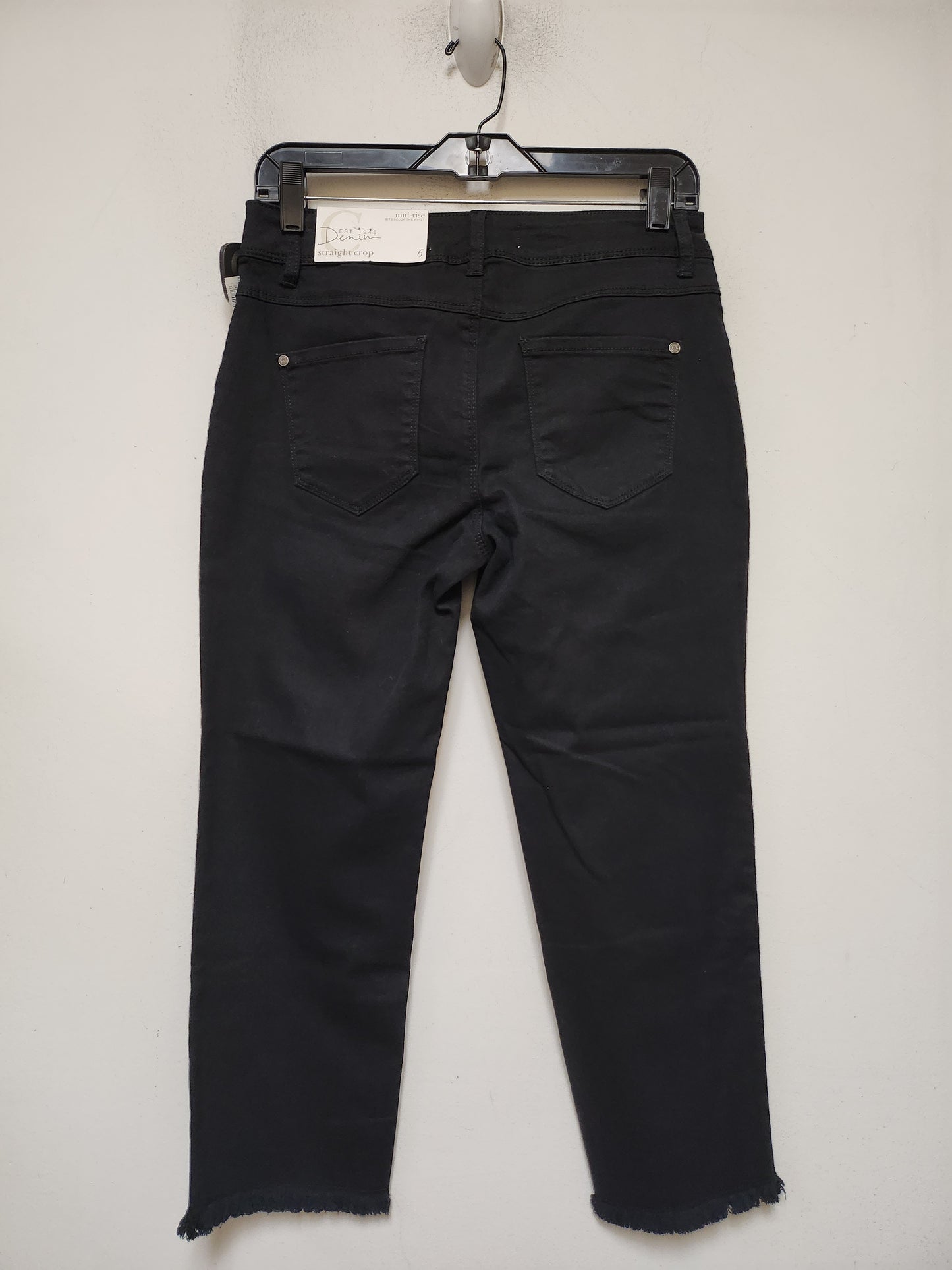 Jeans Cropped By Cato In Black Denim, Size: 6