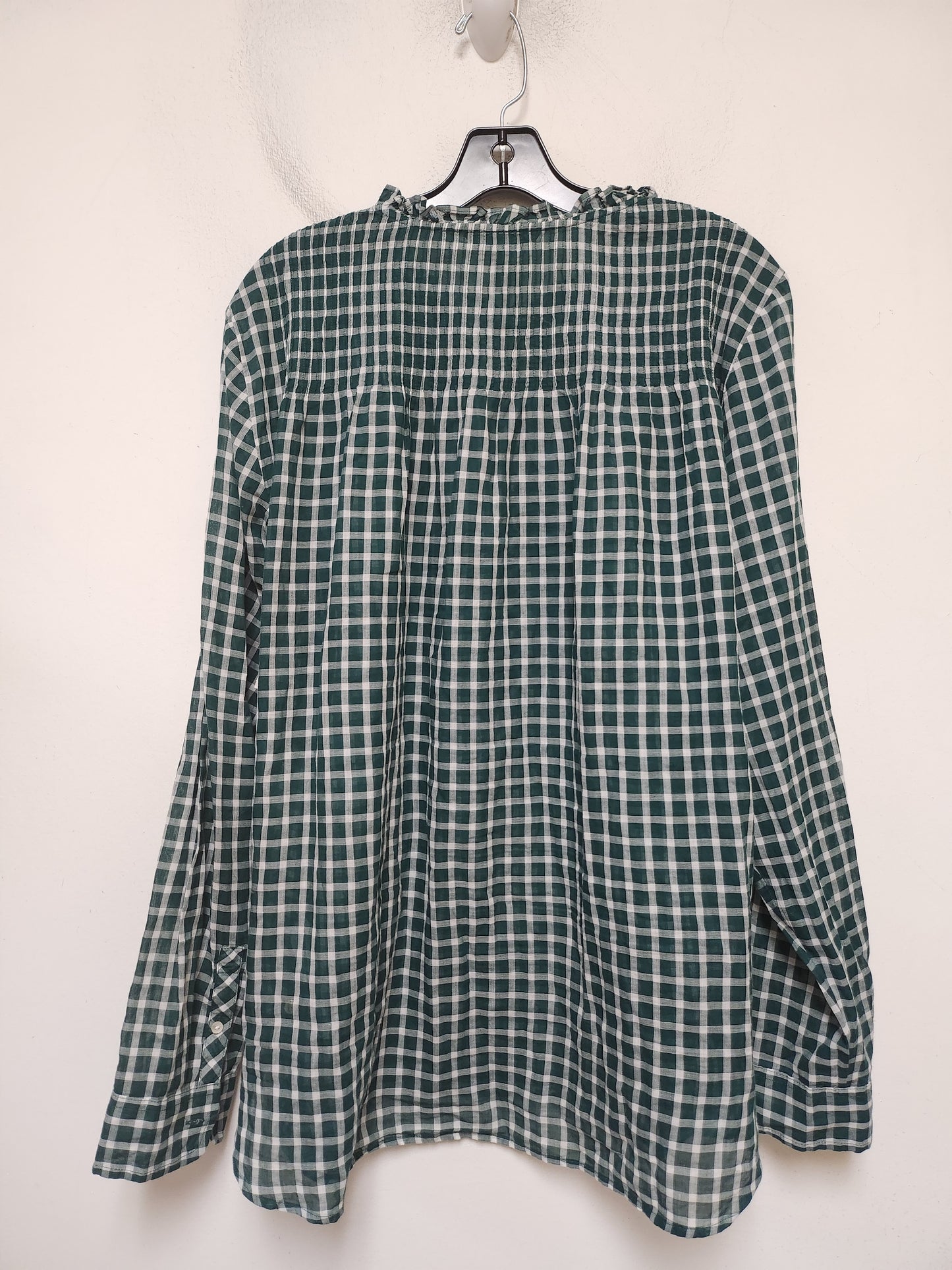 Top Long Sleeve By J. Crew In Plaid Pattern, Size: Xl