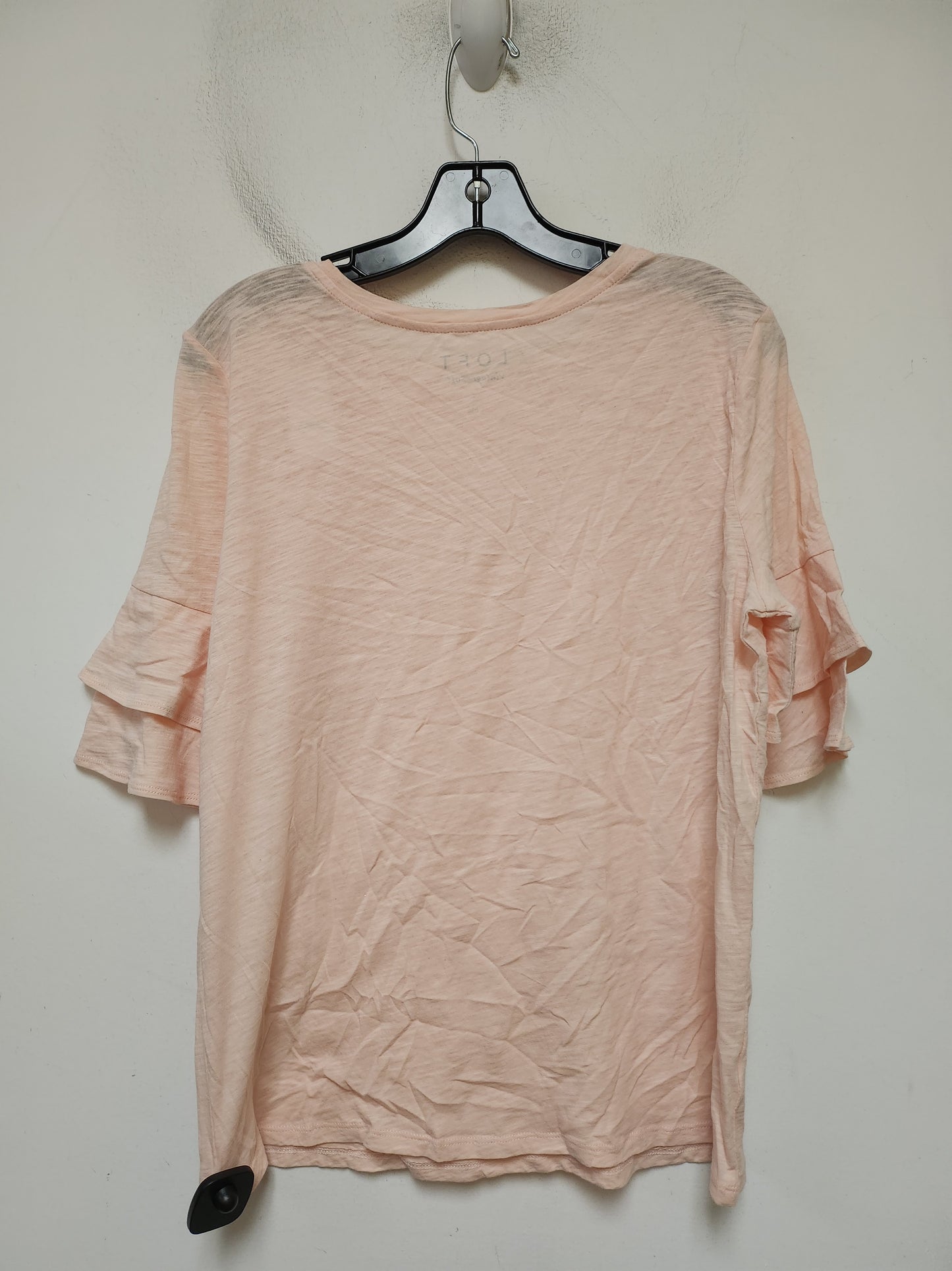 Top Short Sleeve Basic By Loft In Peach, Size: M