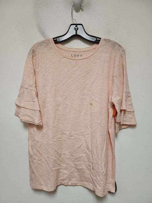 Top Short Sleeve Basic By Loft In Peach, Size: M
