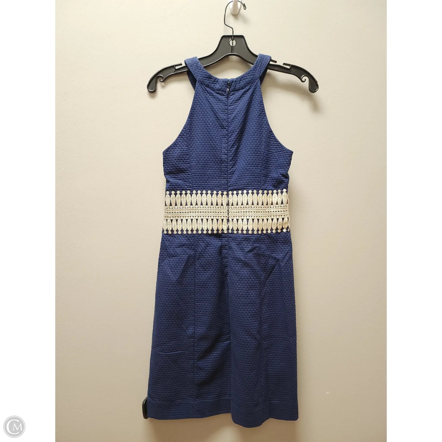 Dress Designer By Lilly Pulitzer In Blue & Gold, Size: 0