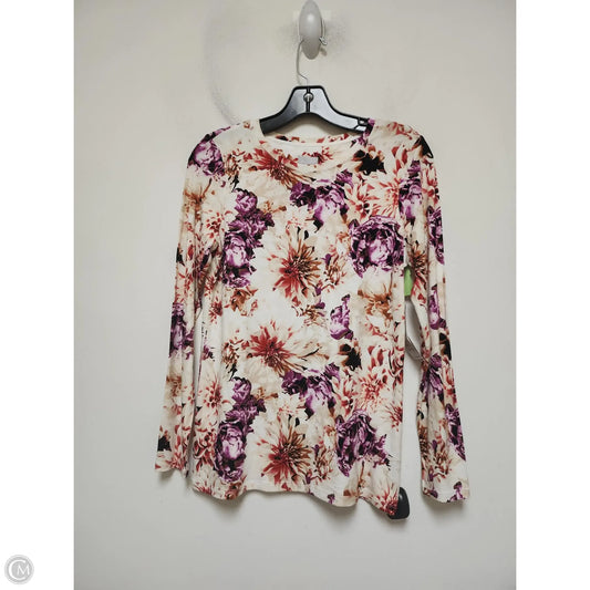 Top Long Sleeve Basic By Chicos In Floral Print, Size: S
