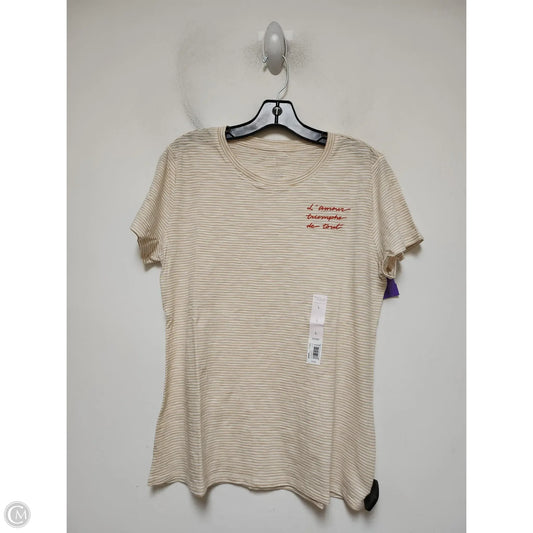 Top Short Sleeve Basic By Lc Lauren Conrad In Striped Pattern, Size: L