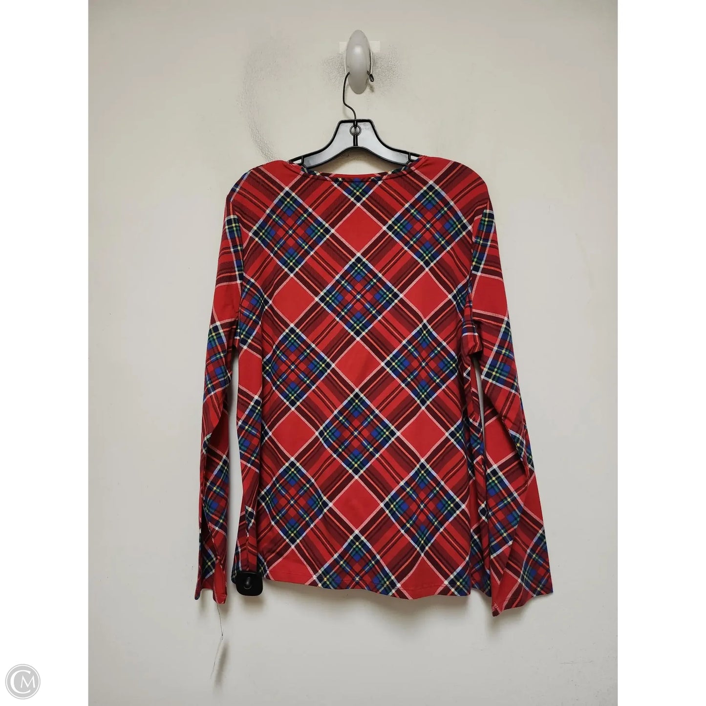 Top Long Sleeve Basic By Talbots In Plaid Pattern, Size: Xl