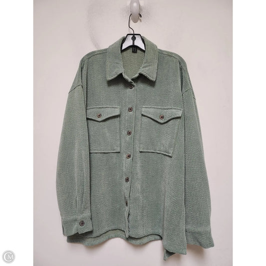 Jacket Shirt By Forever 21 In Green, Size: 1x