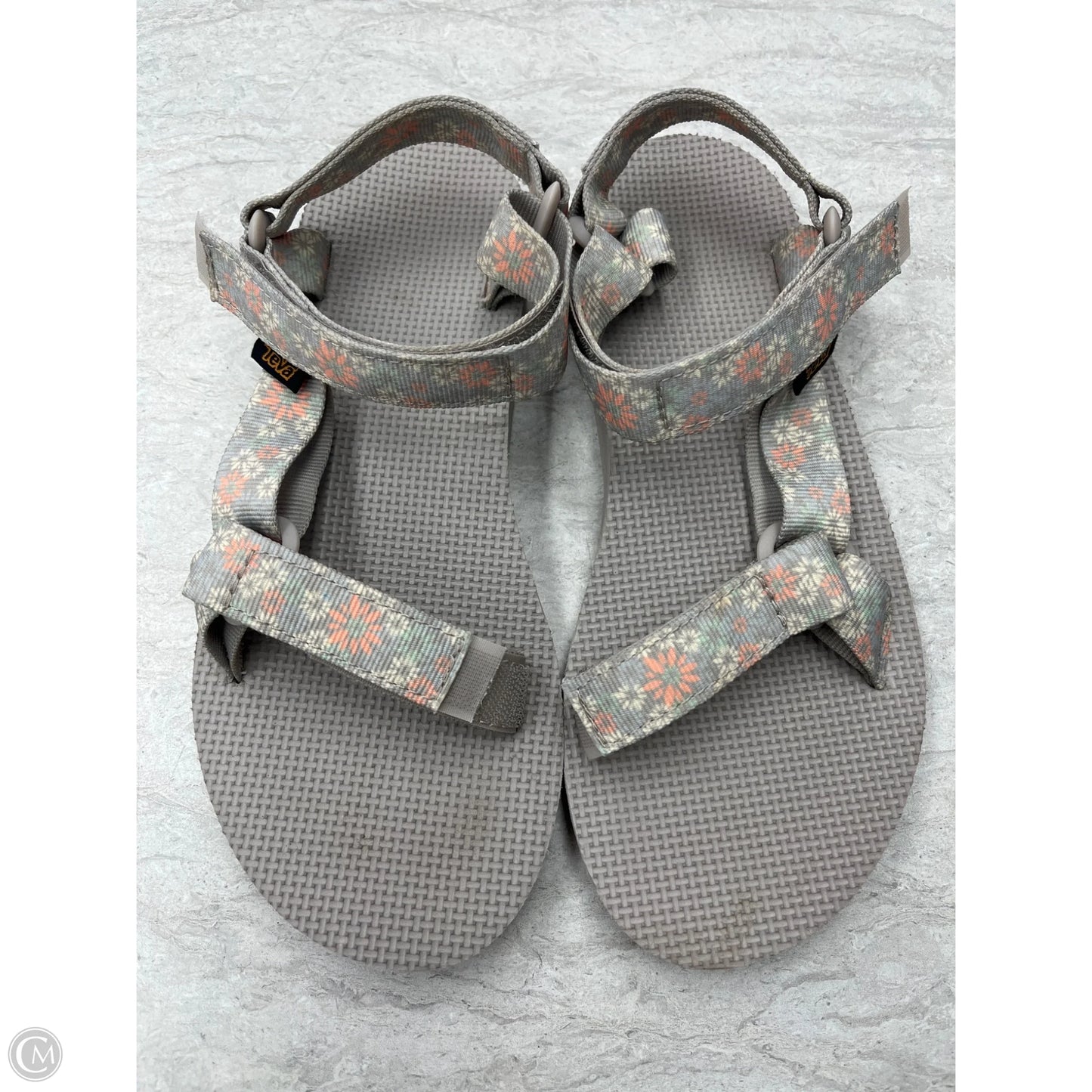 Sandals Flats By Teva In Floral Print, Size: 7