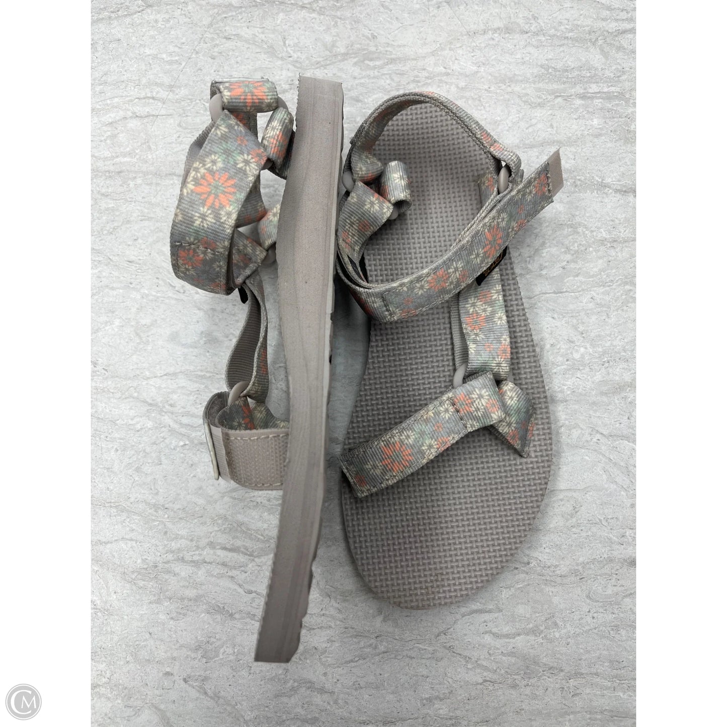 Sandals Flats By Teva In Floral Print, Size: 7