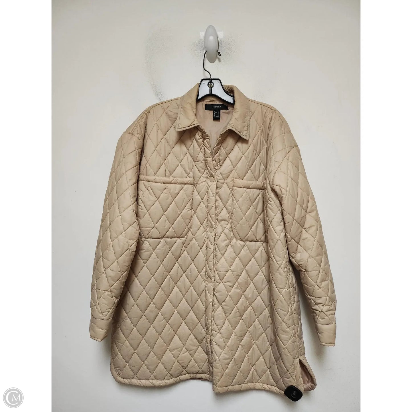 Jacket Puffer & Quilted By Forever 21 In Tan, Size: S
