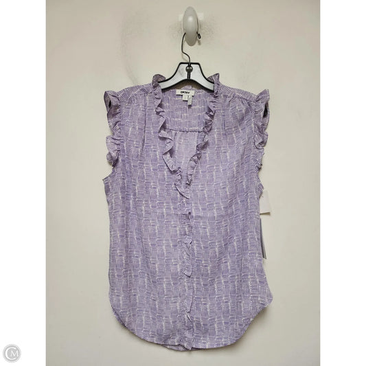 Top Sleeveless By Dkny In Purple, Size: L