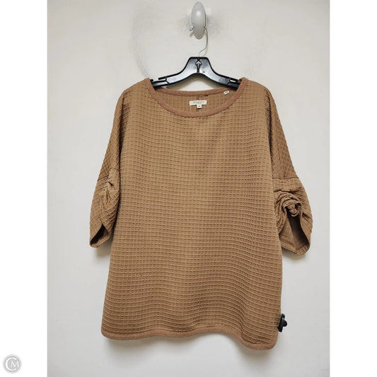 Top Short Sleeve By Max Studio In Tan, Size: Xl