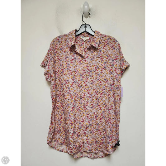 Top Short Sleeve By Beachlunchlounge In Floral Print, Size: S