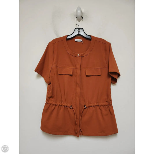 Top Short Sleeve By Calvin Klein In Orange, Size: L