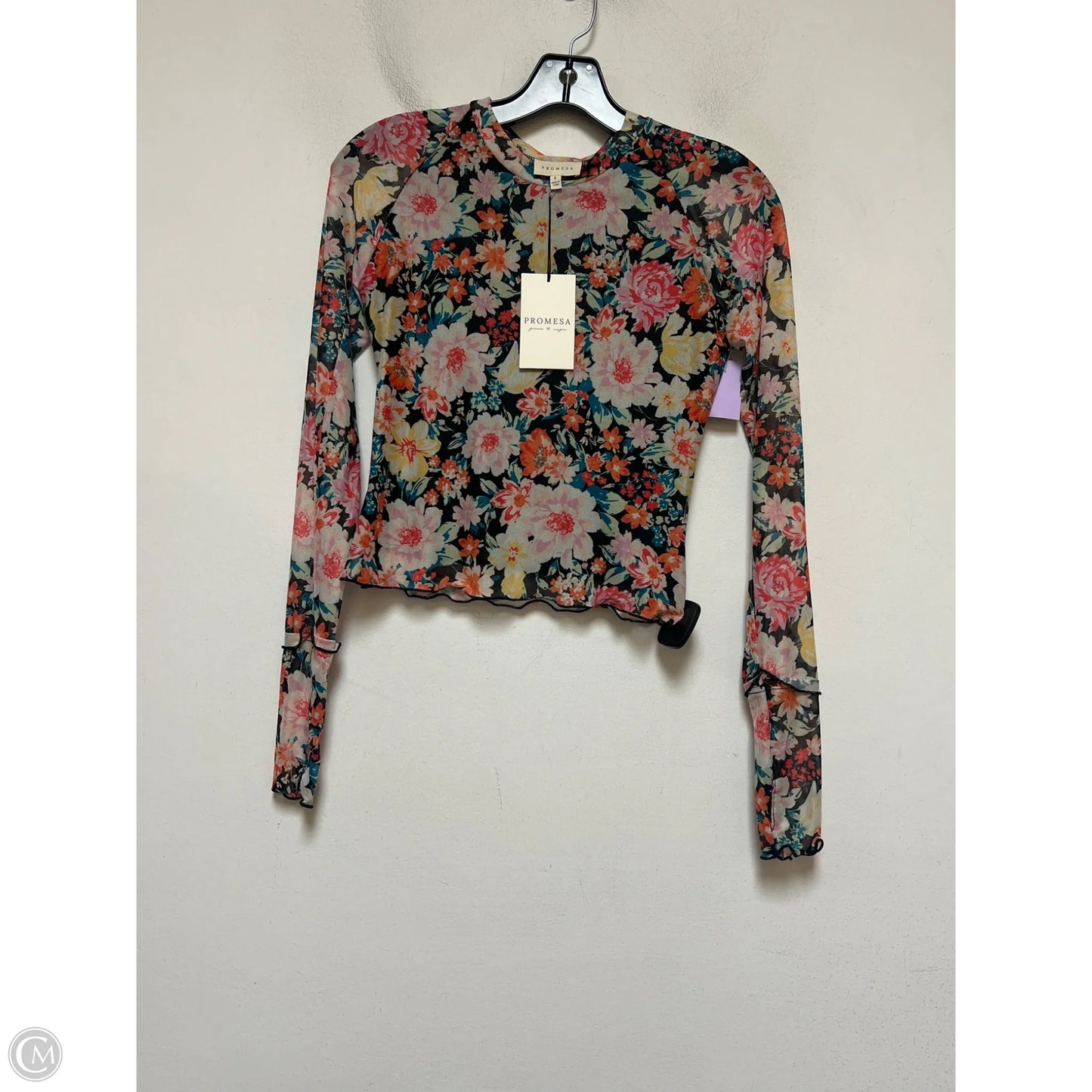 Top Long Sleeve Basic By Promesa In Floral Print, Size: S