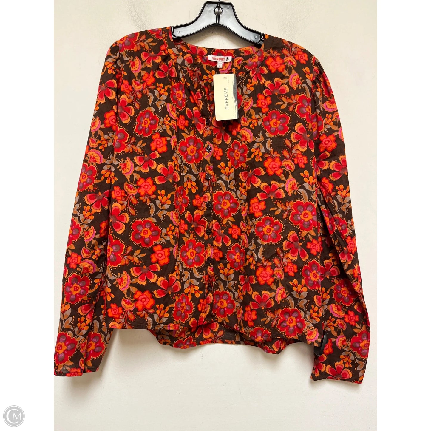 Top Long Sleeve By Sundry In Floral Print, Size: M