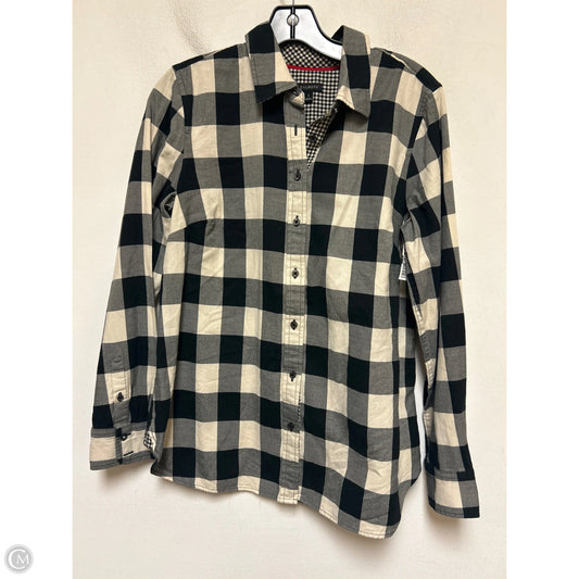 Top Long Sleeve By Talbots In Plaid Pattern, Size: S