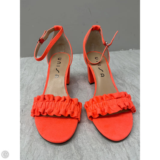 Shoes Heels Block By Unisa In Orange, Size: 8