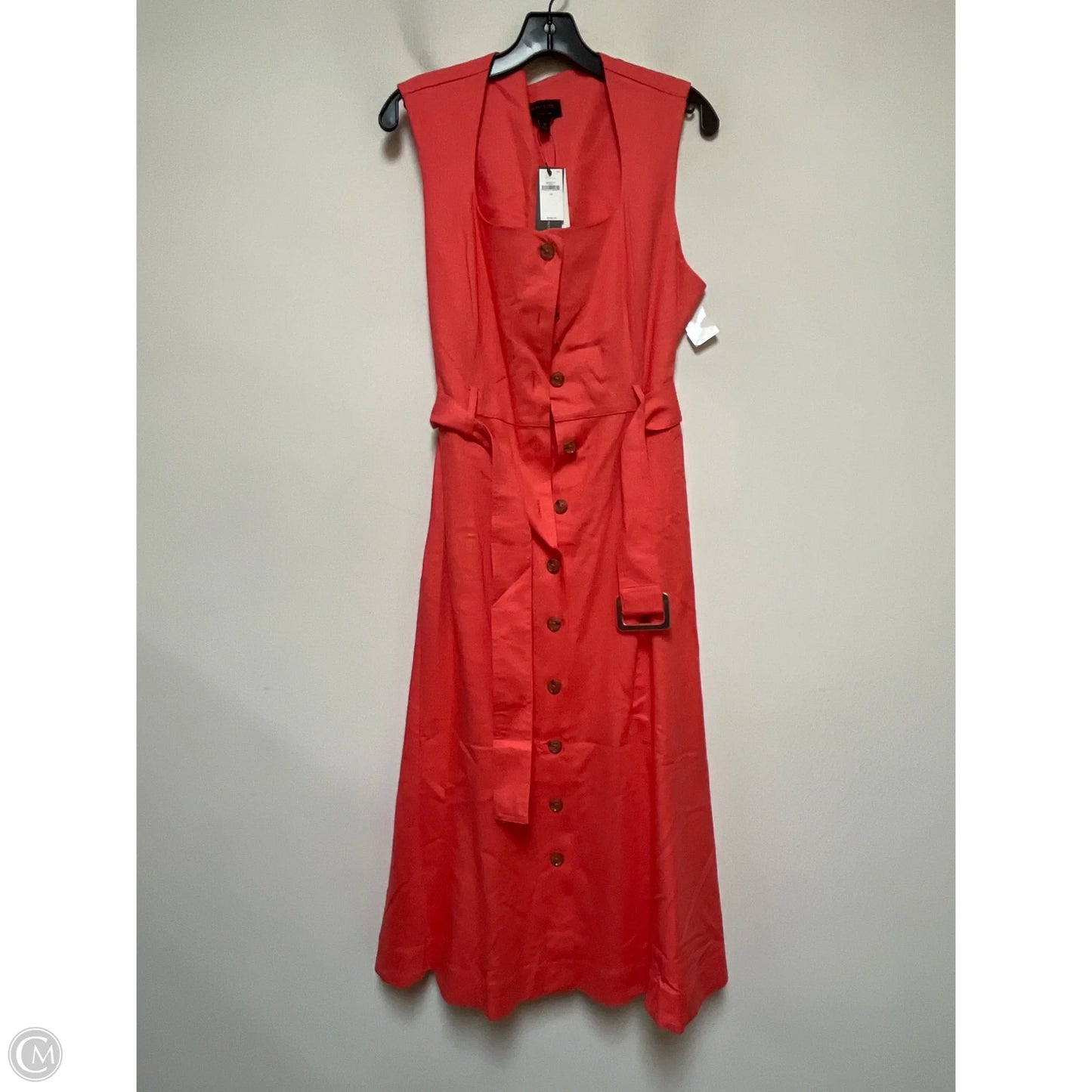 Dress Casual Midi By Banana Republic In Coral, Size: L