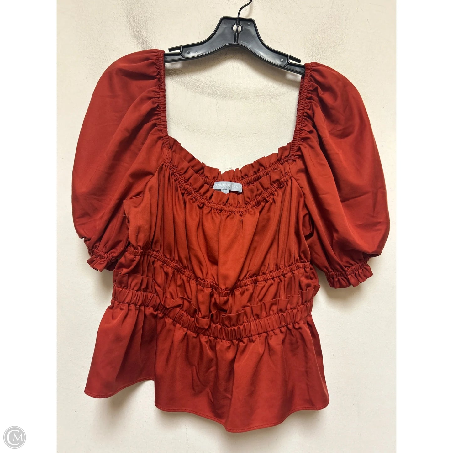 Top Short Sleeve By Antonio Melani In Orange, Size: L