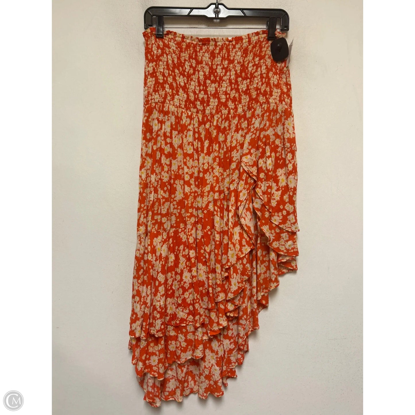 Skirt Midi By Free People In Orange & Yellow, Size: 8