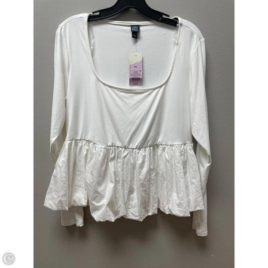 Top Long Sleeve By Wild Fable In White, Size: Xxl