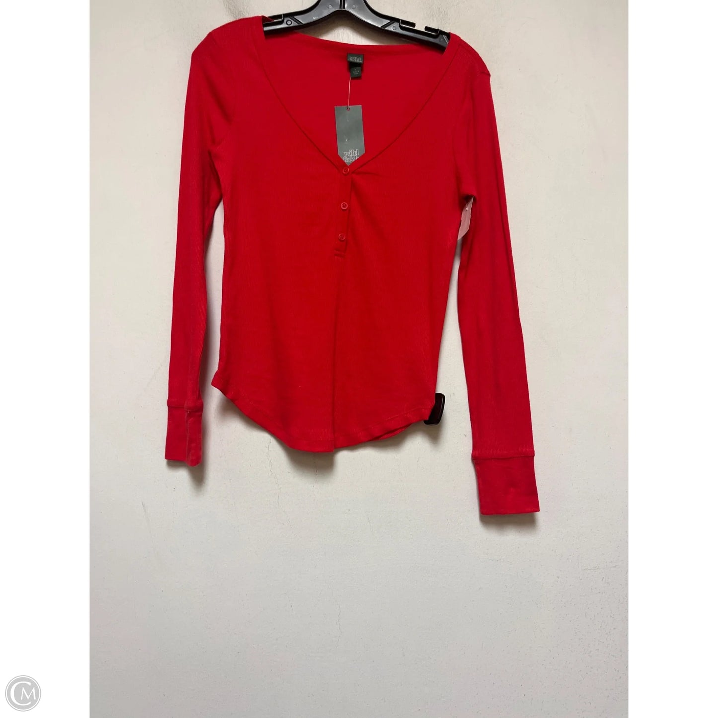 Top Long Sleeve Basic By Wild Fable In Red, Size: S