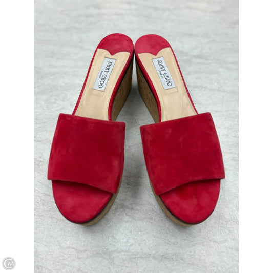 Shoes Luxury Designer By Jimmy Choo In Red, Size: 12