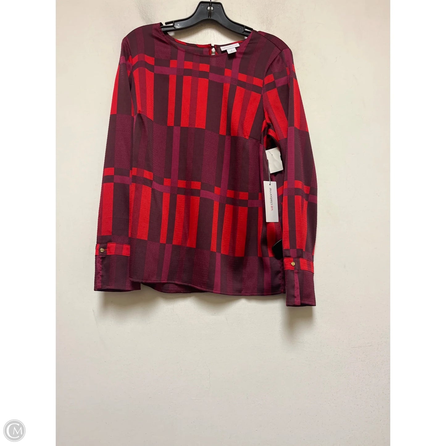Top Long Sleeve By Liz Claiborne In Maroon, Size: S