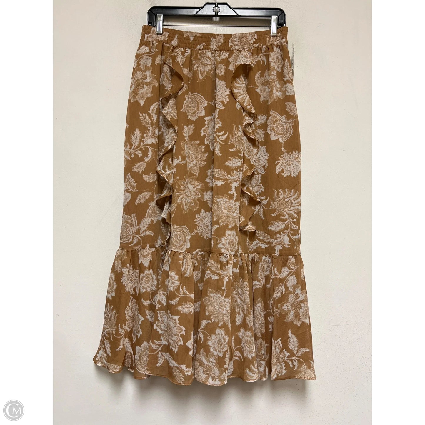 Skirt Maxi By Loft In Tan & White, Size: 10