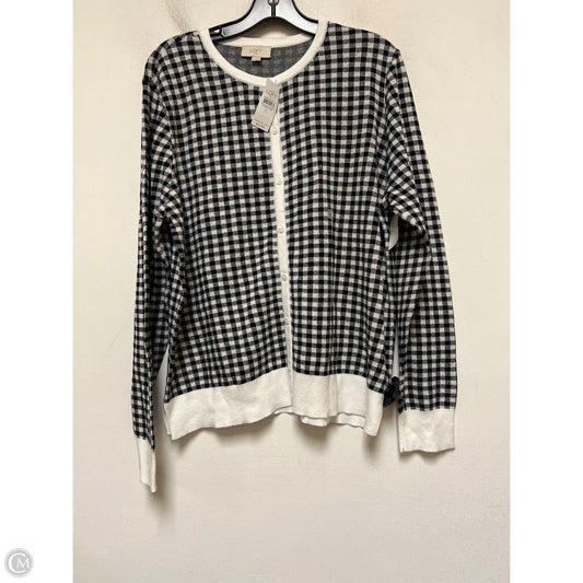 Cardigan By Loft In Black & White, Size: Xl