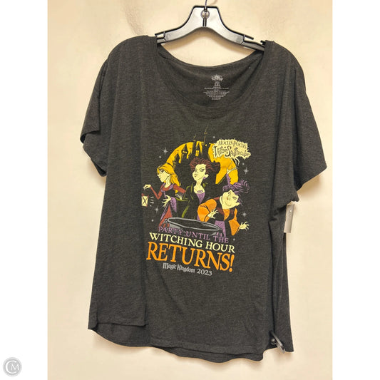 Top Short Sleeve Basic By Disney Store In Grey, Size: 3x