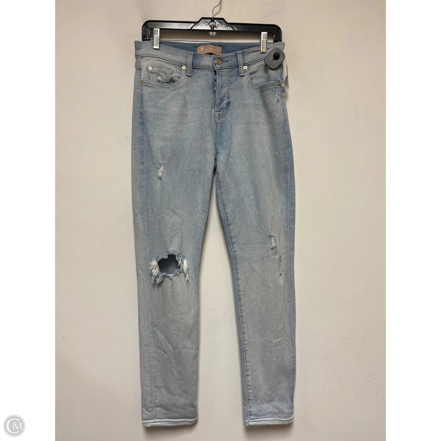Jeans Straight By 7 For All Mankind In Blue Denim, Size: 4