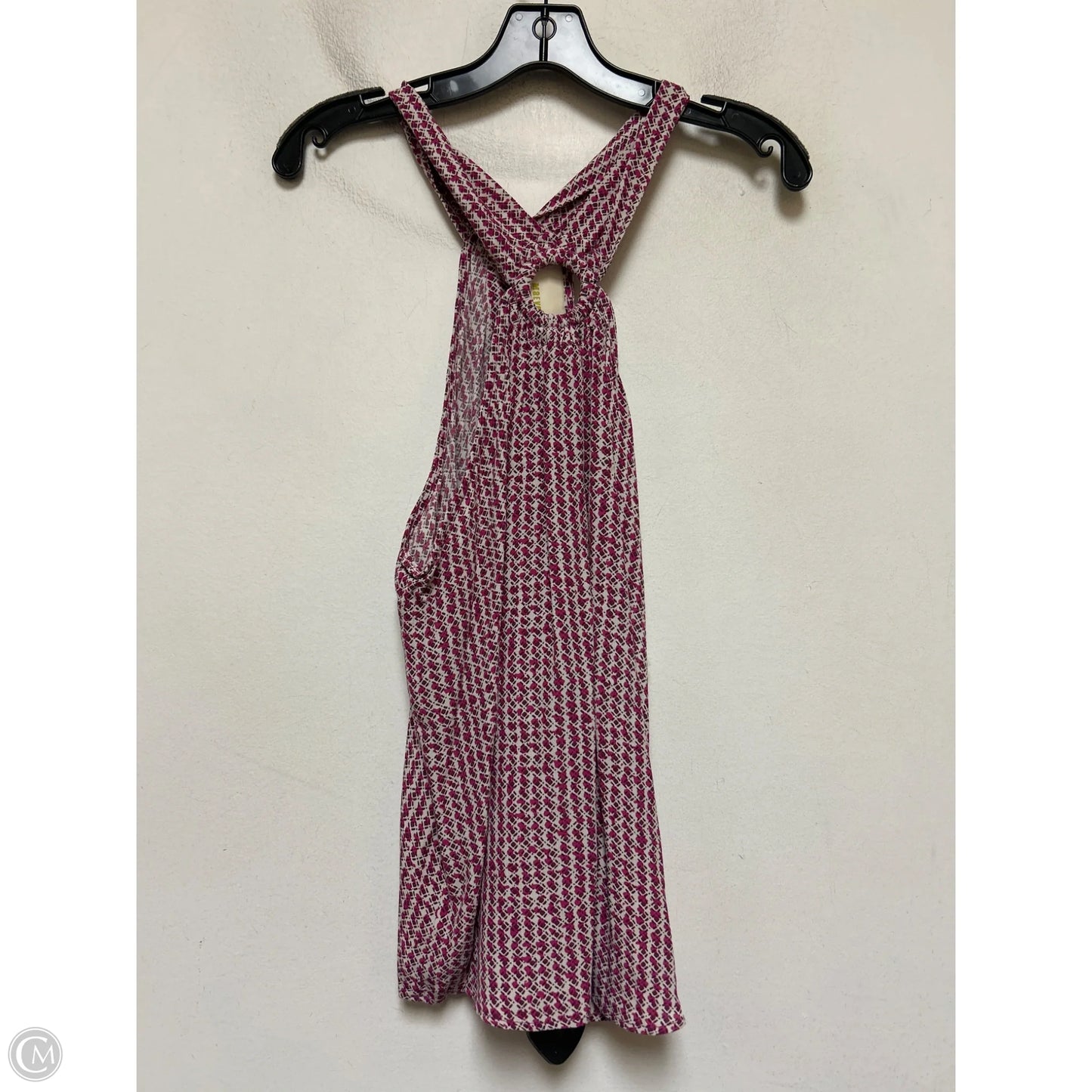 Top Sleeveless By Maeve In Pink & White, Size: L