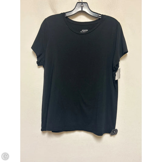 Top Short Sleeve Basic By Chicos In Black, Size: L