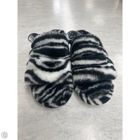 Slippers Designer By Ugg In Black & White, Size: 8