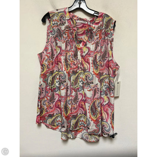 Top Sleeveless By Notations In Paisley Print, Size: Xl