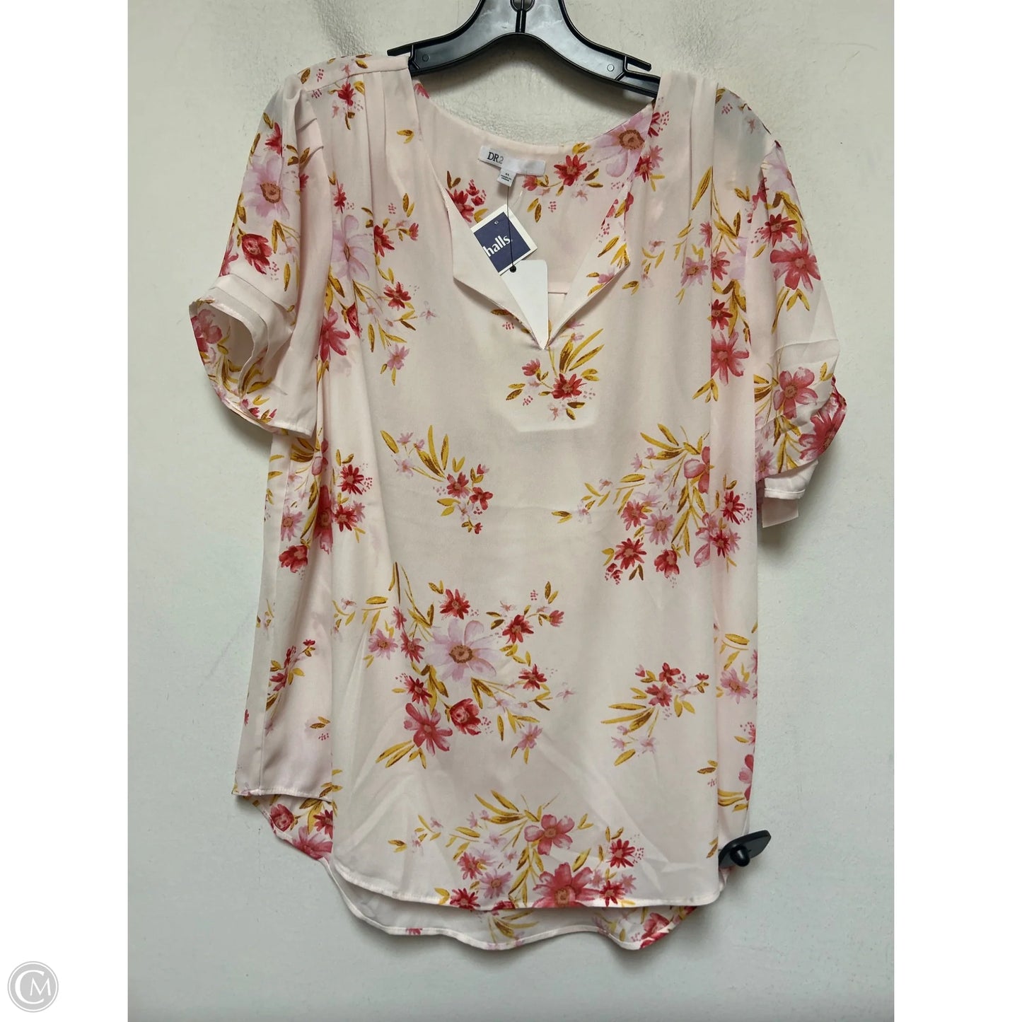 Top Short Sleeve By Dr2 In Floral Print, Size: Xl