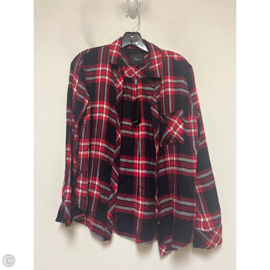 Top Long Sleeve By Rails In Plaid Pattern, Size: Xs