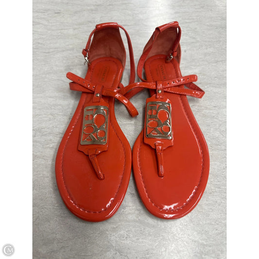 Sandals Designer By Coach In Orange, Size: 7.5