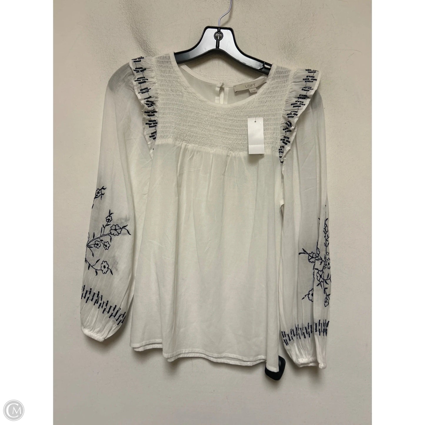 Top Long Sleeve By Loft In White, Size: Xs