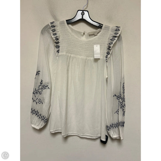Top Long Sleeve By Loft In White, Size: Xs