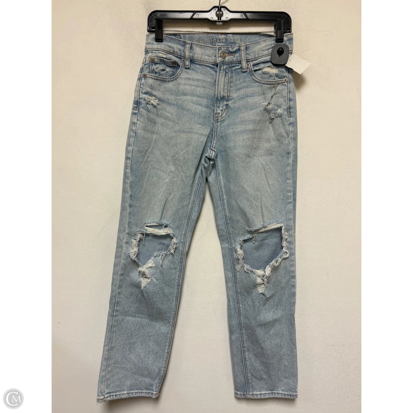 Jeans Straight By American Eagle In Blue Denim, Size: 2