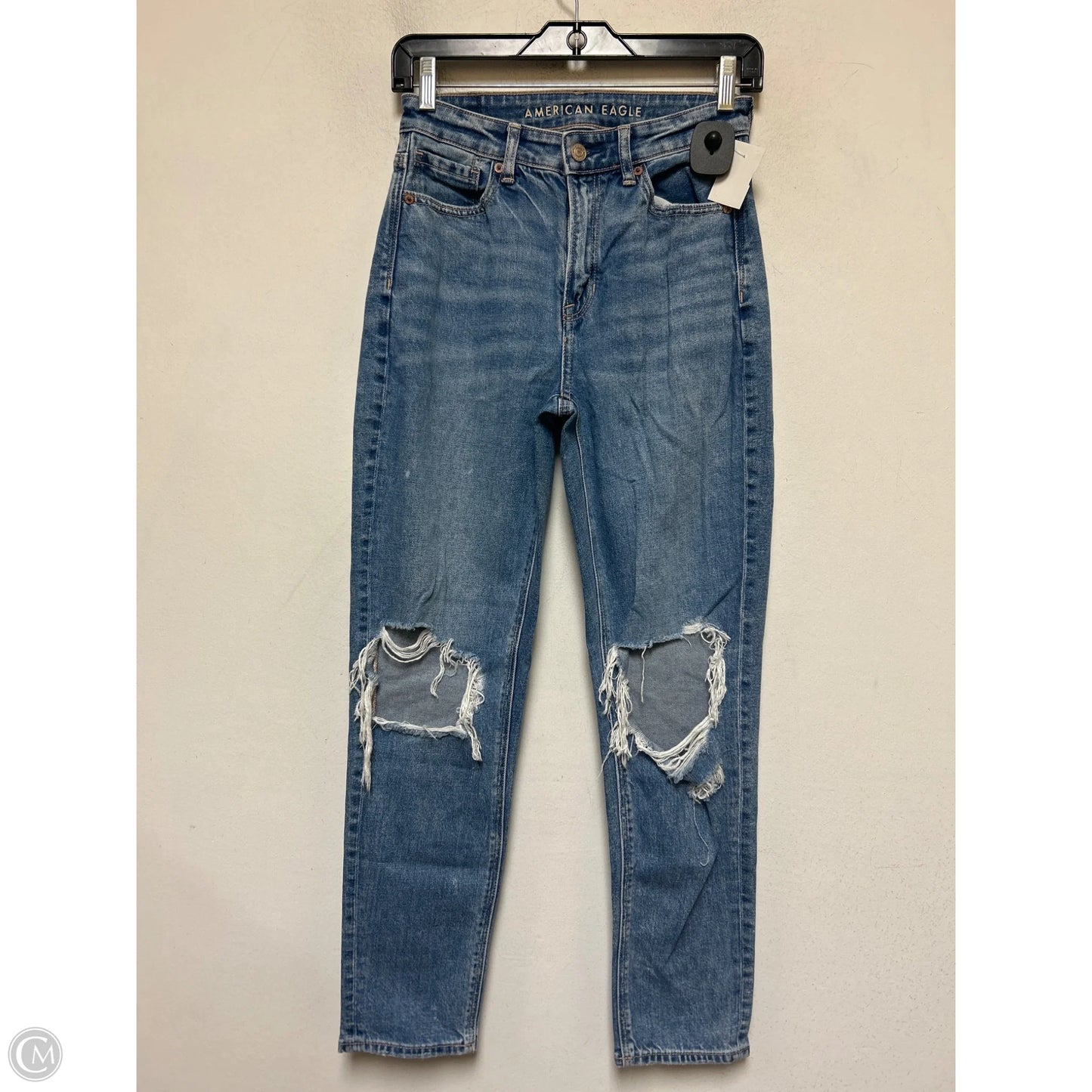 Jeans Boyfriend By American Eagle In Blue Denim, Size: 0